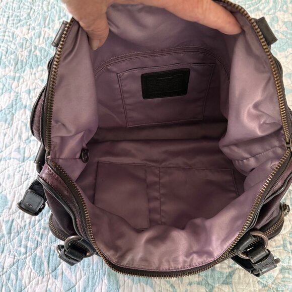 Coach Ltd Ed Cambridge Leather Zip Top Tote Satchel in Plum 14083 - Picture 11 of 12